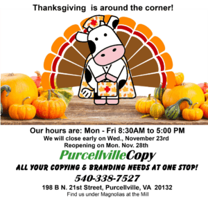 Thanksgiving welcome to Purcellville Copy